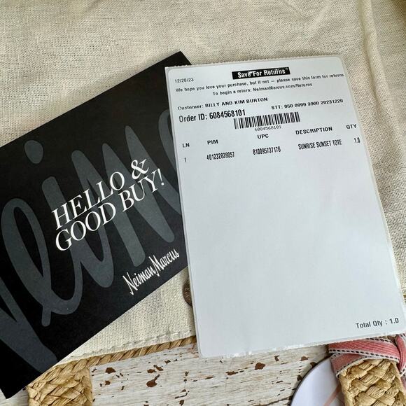 BTB Los Angeles Sunrise Suntan Sunset Embroidered Straw Tote Bag NWT - Picture 8 of 13